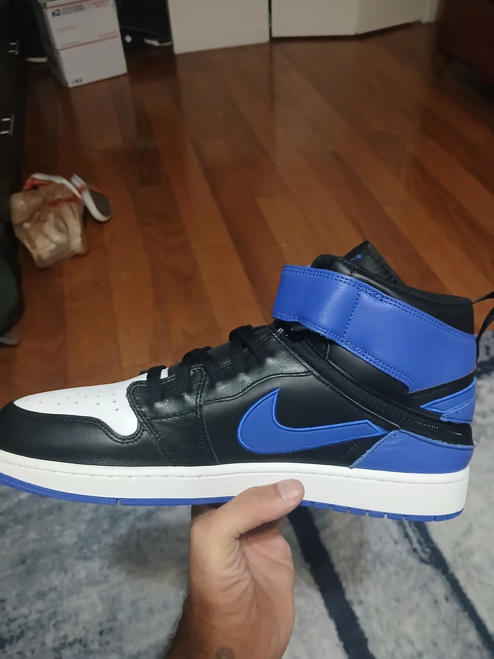 Nike Air Jordan 1 Mid Black/Blue Men's Sneakers